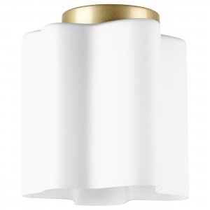 Потолочный светильник с золотым основанием и белым волнистым плафоном «Nubi»