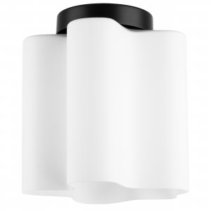 Потолочный светильник с чёрным основанием и волнистым белым плафоном «Nubi»