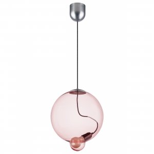 Розовый подвесной светильник с плафоном шар 30см «Colore»
