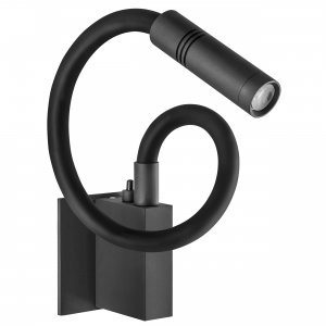 Чёрный настенный светильник с гибкой арматурой «Muro»