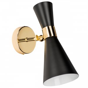 Настенный чёрно-золотой светильник «Dumo»