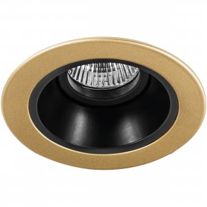 Чёрно-золотой круглый встраиваемый светильник «Domino Round»