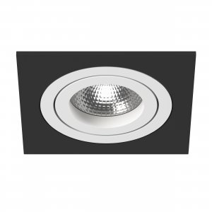 Чёрно-белый квадратный встраиваемый поворотный светильник «Intero 16 Quadro»