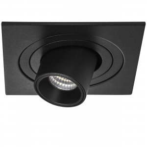 7Вт 3000К чёрный квадратный встраиваемый поворотный светильник «Intero Tubo Led»