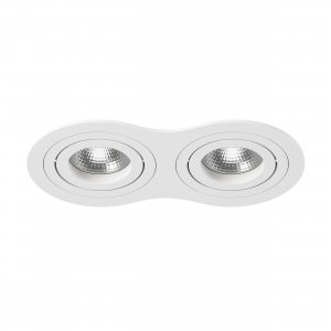 Двойной белый встраиваемый круглый поворотный светильник «Intero 16 Double»