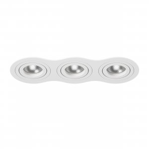 Белый тройной встраиваемый круглый поворотный светильник «Intero 16 Triple Round»