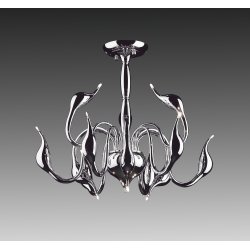 Люстра на штанге лебеди, цвет хром «Cigno Collo»