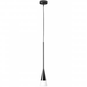 Чёрный подвесной светильник с белым плафоном «Conicita»