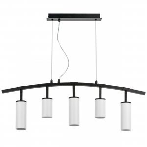 Чёрный длинный подвесной светильник с белыми спотами «Rullo»