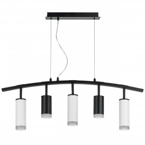 Длинный подвесной светильник с чёрно-белыми спотами «Rullo»