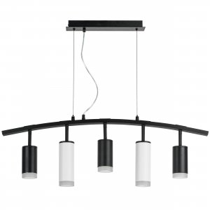 Длинный подвесной светильник с чёрно-белыми спотами «Rullo»