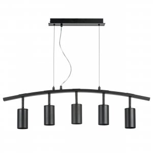 Чёрный длинный подвесной светильник со спотами «Rullo»