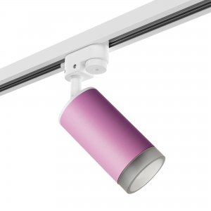 Бело-розовый однофазный трековый светильник «Rullo»