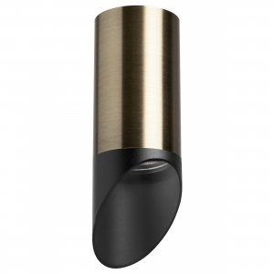 Накладной потолочный светильник срезанный цилиндр, бронзовый/чёрный «Rullo»