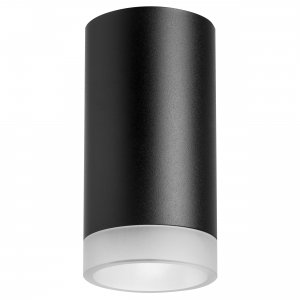 Чёрный накладной потолочный светильник цилиндр «Rullo»