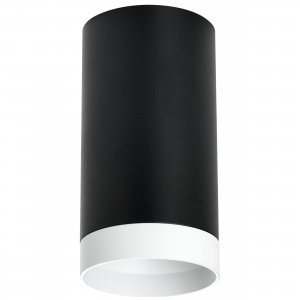 Накладной потолочный светильник цилиндр, чёрный/белый «Rullo»