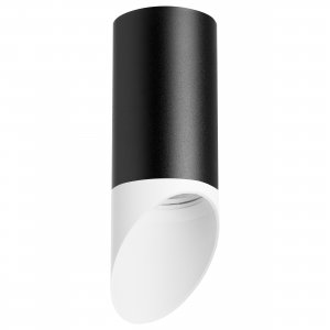 Чёрно-белый накладной светильник срезанный цилиндр «Rullo»