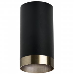 Накладной потолочный светильник цилиндр, чёрный/бронзовый «Rullo»