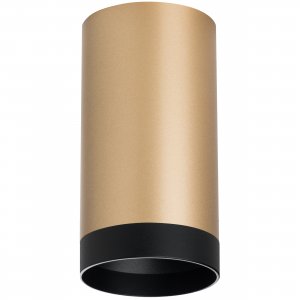 Накладной потолочный светильник цилиндр, золотой/чёрный «Rullo»