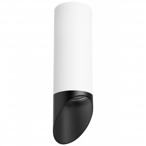 Бело-чёрный накладной потолочный светильник срезанный цилиндр «Rullo»