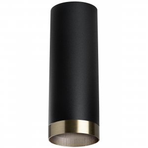 Накладной потолочный светильник цилиндр, чёрный/бронзовый «Rullo»