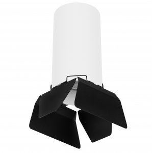 Бело-чёрный накладной потолочный светильник прожектор «Rullo»
