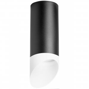 Чёрно-белый накладной светильник срезанный цилиндр «Rullo»