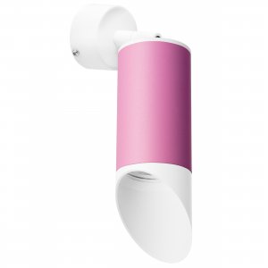 Накладной поворотный светильник, белый/розовый «Rullo»