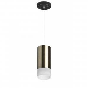 Подвесной светильник цилиндр, чёрный/бронзовый «Rullo»