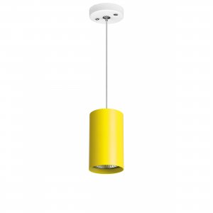 Подвесной светильник цилиндр, белый/жёлтый «Rullo»