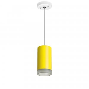 Бело-жёлтый подвесной светильник цилиндр «Rullo»
