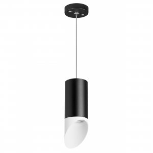 Чёрно-белый подвесной светильник срезанный цилиндр «Rullo»