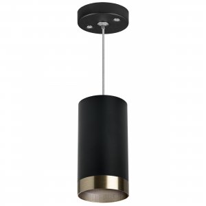 Подвесной светильник цилиндр, чёрный/бронзовый «Rullo»