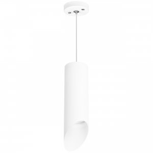 Белый подвесной светильник срезанный цилиндр «Rullo»
