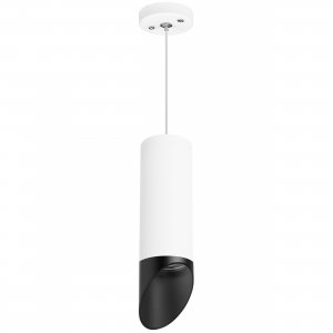 Бело-чёрный подвесной светильник срезанный цилиндр «Rullo»
