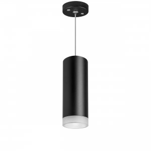 Чёрный подвесной светильник цилиндр «Rullo»
