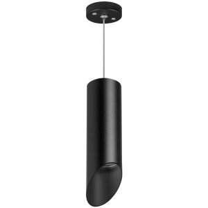 Чёрный подвесной светильник срезанный цилиндр «Rullo»