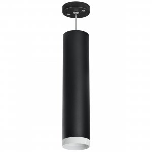 Подвесной светильник цилиндр, чёрный/белый «Rullo»