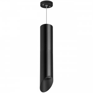 Чёрный подвесной светильник срезанный цилиндр «Rullo»