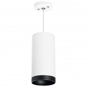Подвесной светильник цилиндр, белый/чёрный «Rullo»