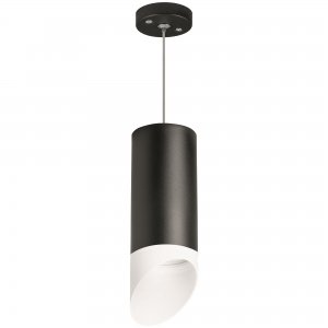 Чёрно-белый подвесной светильник срезанный цилиндр «Rullo»