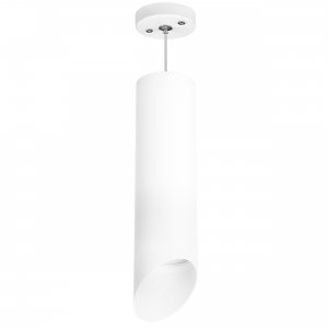 Белый подвесной светильник срезанный цилиндр «Rullo»