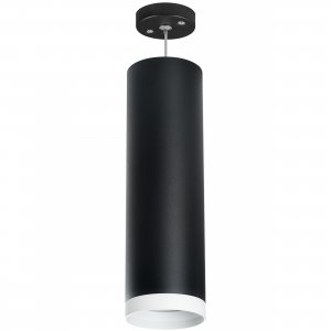 Подвесной светильник цилиндр, чёрный/белый «Rullo»