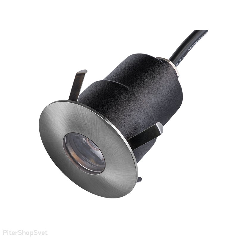 Уличный встраиваемый светильник IP65 цвет никель «Ipogeo LED» 384415