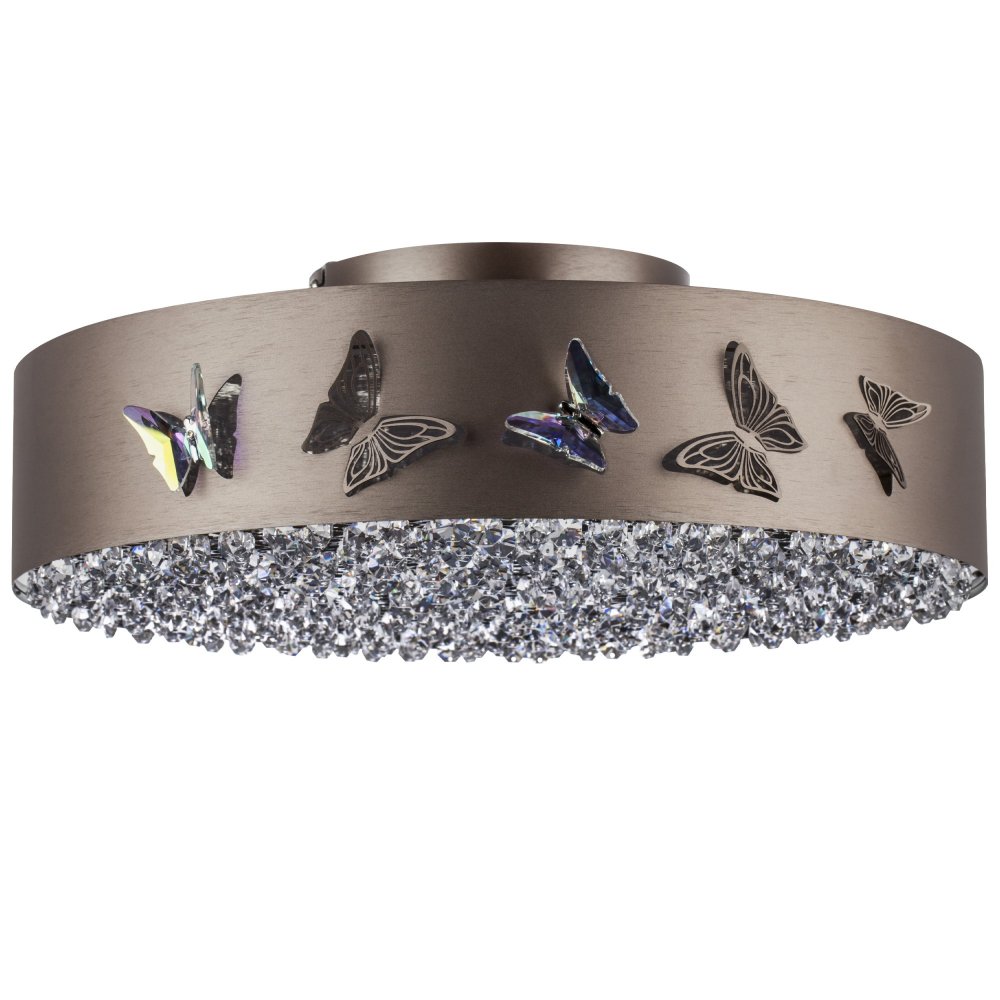 Потолочный круглый потолочный светильник барабан с бабочками «Faraone» 701021