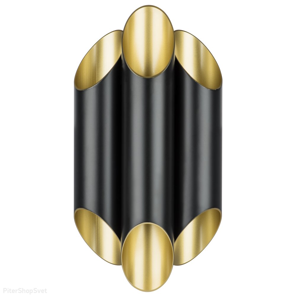Чёрно-золотой настенный светильник из труб для подсветки «Siena» 720667