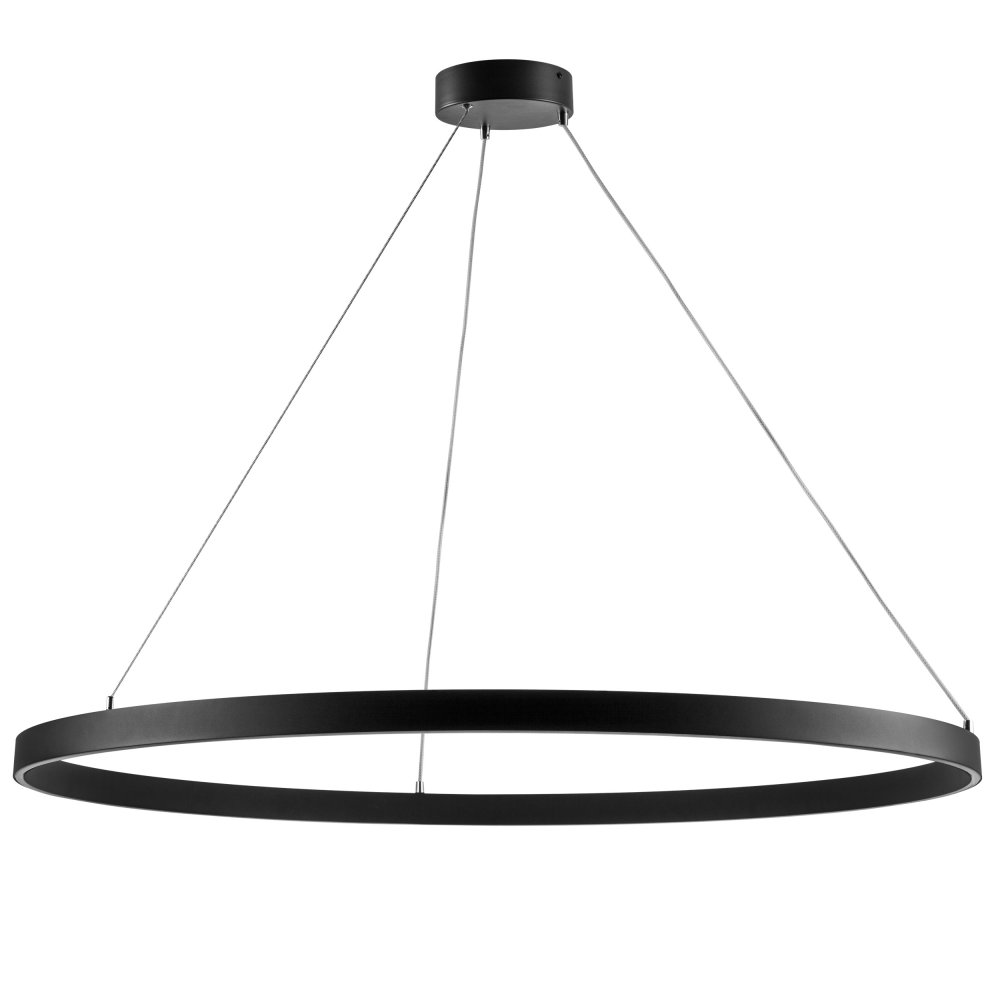 Чёрная подвесная люстра кольцо 120см 75Вт 3000-6000К с пультом «Saturno Led» 748057