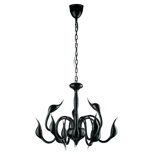Чёрная подвесная люстра лебеди «Cigno Collo» 751127