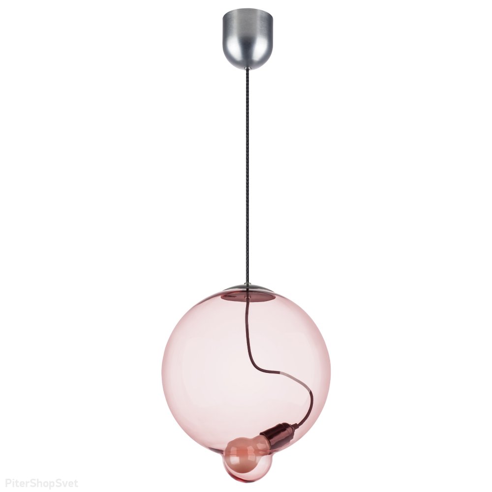 Розовый подвесной светильник с плафоном шар 30см «Colore» 805302