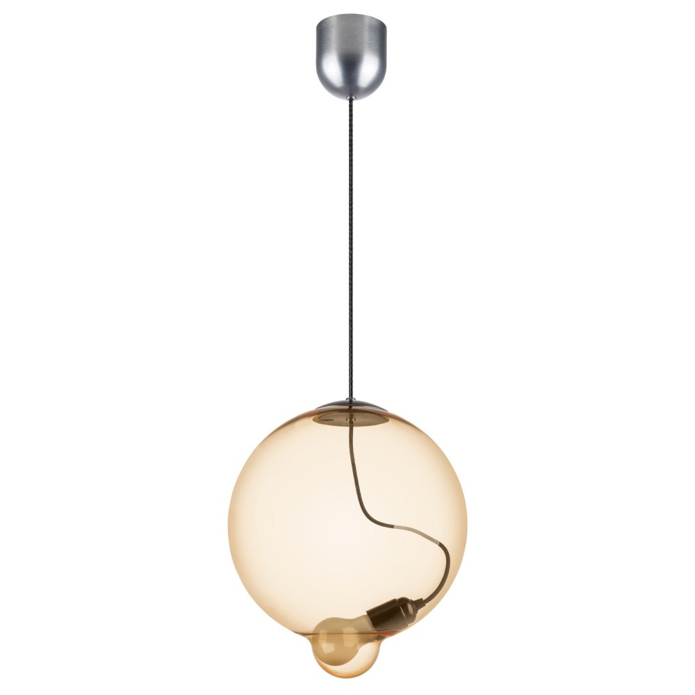 Янтарный подвесной светильник с плафоном шар 30см «Colore» 805303